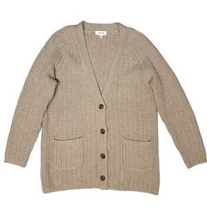 Haven Well Within Chunky Knit V-Neck Button Sweater Cardigan Quiet Luxury Small